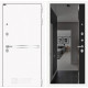 Входная металлическая дверь Лабиринт Line White с тонированным зеркалом Панорама (Шагрень белая / Черный кварц)