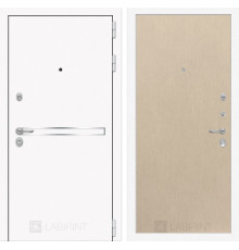 Входная металлическая дверь Лабиринт Line White 5 (Шагрень белая / Венге светлый)