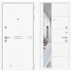 Входная металлическая дверь Лабиринт Line White 19 Зеркало (Шагрень белая / Белый софт)