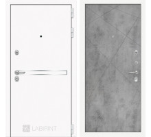 Входная металлическая дверь Лабиринт Line White 24 (Шагрень белая / Бетон светлый)