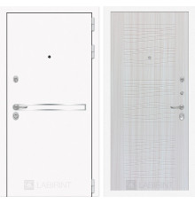 Входная металлическая дверь Лабиринт Line White 6 (Шагрень белая / Сандал белый)