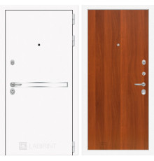 Входная металлическая дверь Лабиринт Line White 5 (Шагрень белая / Итальянский орех)