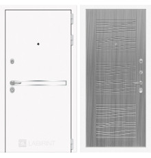 Входная металлическая дверь Лабиринт Line White 6 (Шагрень белая / Сандал серый)